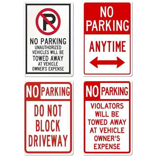 No Parking and Towing Notice Metal Signs