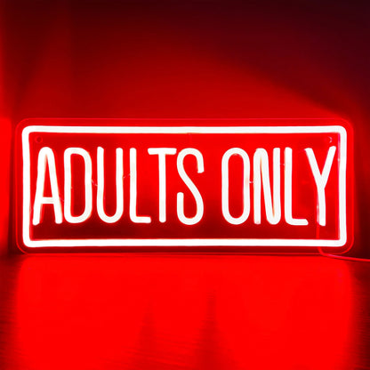 Adults Only LED Neon Sign - Red