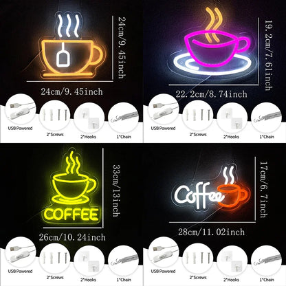 Coffee Cup USB LED Neon Signs