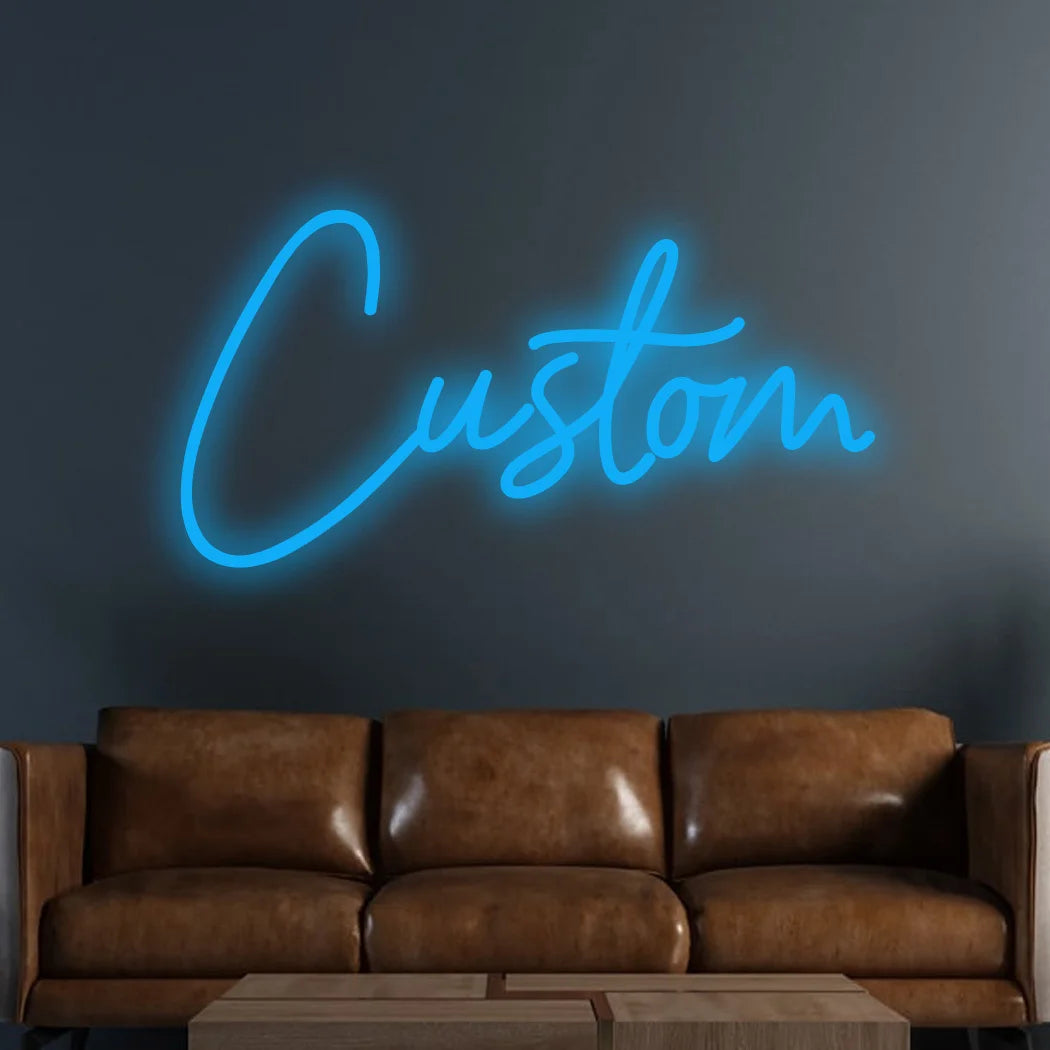 Letrero LED neón personalizado de texto en una línea