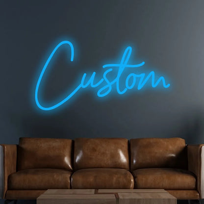 Letrero LED neón personalizado de texto en una línea