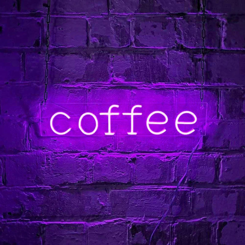 Coffee Lettering USB LED Neon Sign - 40 × 10 cm