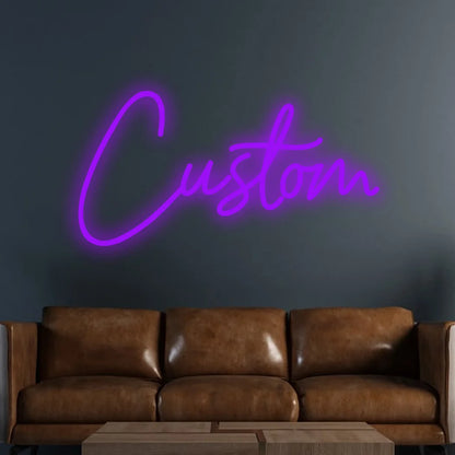 Letrero LED neón personalizado de texto en una línea