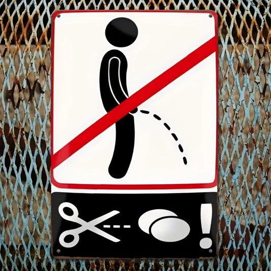 No Peeing and Funny Warning Metal Signs