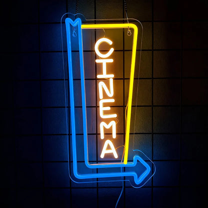Cinema & Popcorn USB LED Neon Sign