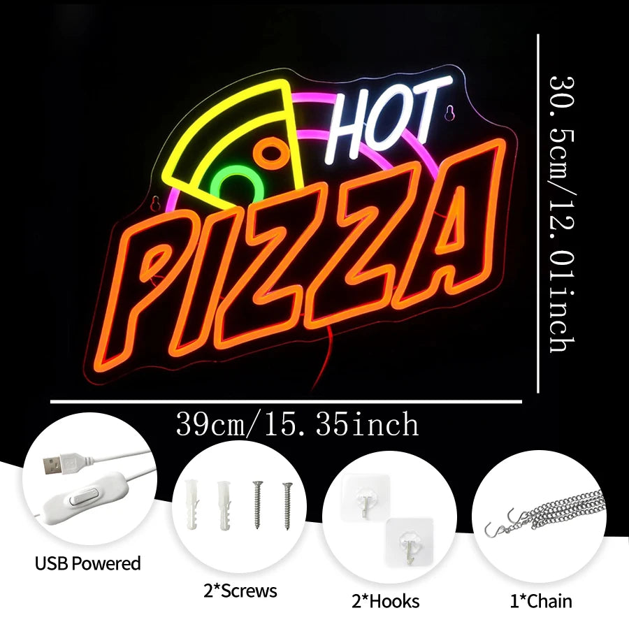 Pizza USB LED Neon Wall Signs