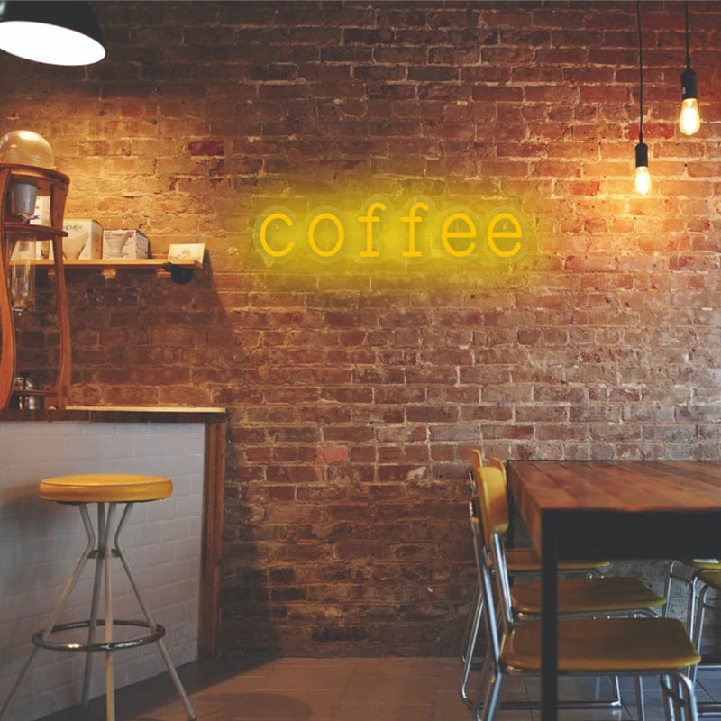 Coffee Lettering USB LED Neon Sign - 40 × 10 cm