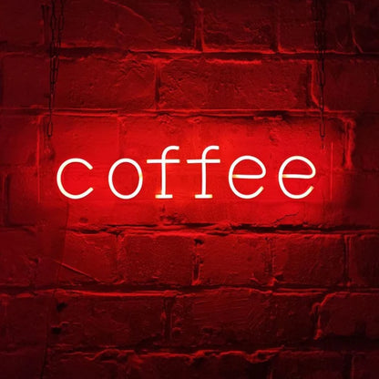 Coffee Lettering USB LED Neon Sign - 40 × 10 cm
