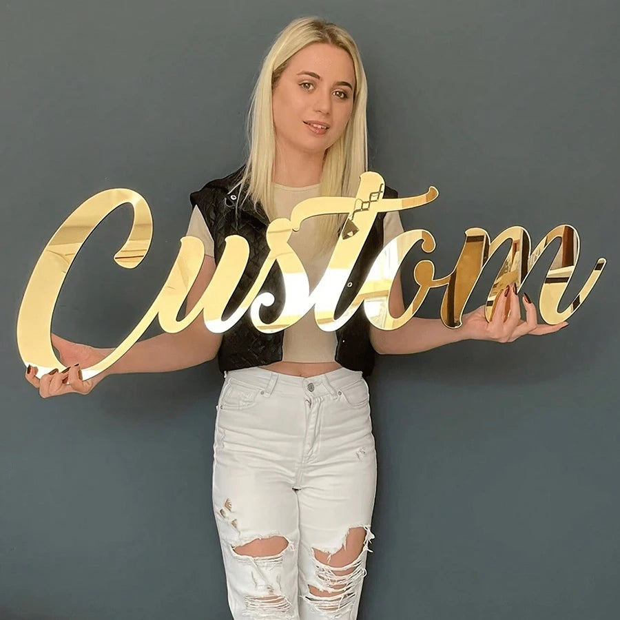 Custom Mirror Acrylic Wall Name & Logo