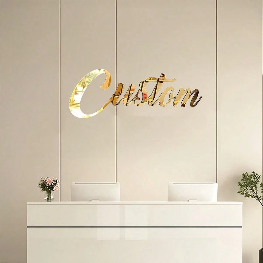 Custom Mirror Acrylic Wall Name & Logo