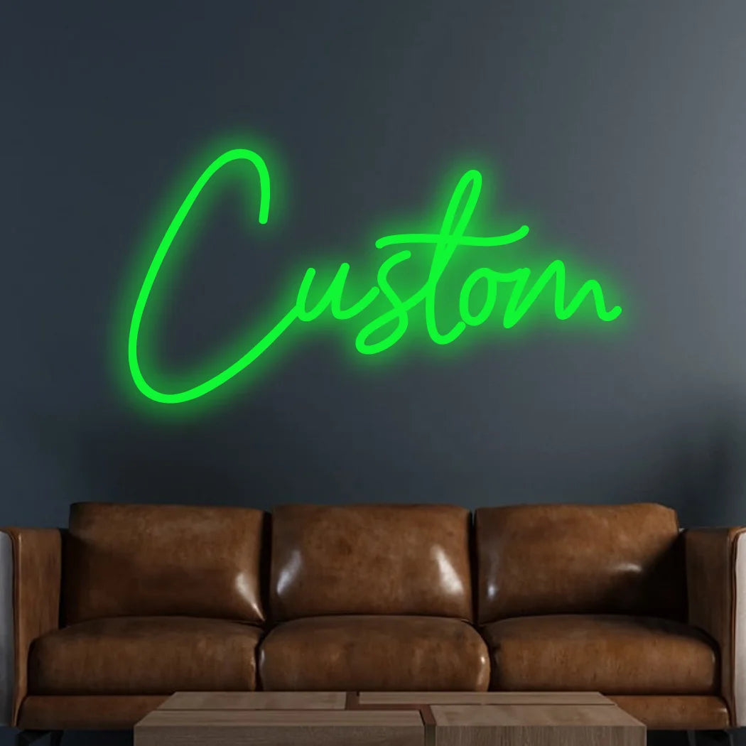 Letrero LED neón personalizado de texto en una línea