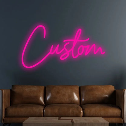 Letrero LED neón personalizado de texto en una línea