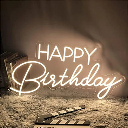 Happy Birthday LED Neon Sign - Rose Red