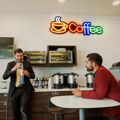 Rainbow Coffee Cup USB LED Neon Sign