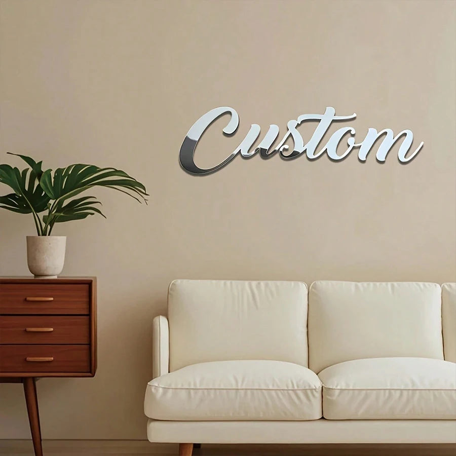 Custom Mirror Acrylic Wall Name & Logo