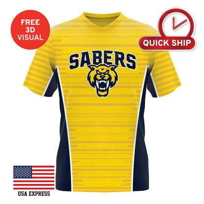 150GSM Mesh Jersey Short Sleeve V Neck (Full Dye Sublimation)#500001 – view 2
