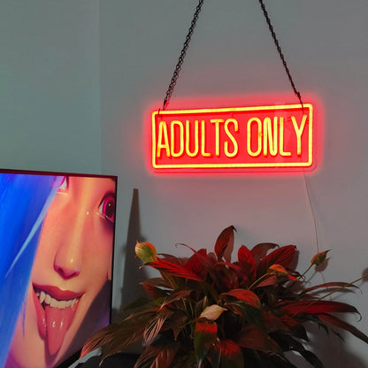 Adults Only LED Neon Sign - Red