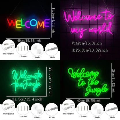 Welcome to the Jungle USB LED Neon Sign