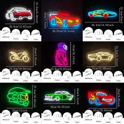 Racing Car LED Neon Wall Sign