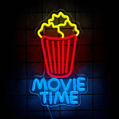 Cinema & Popcorn USB LED Neon Sign