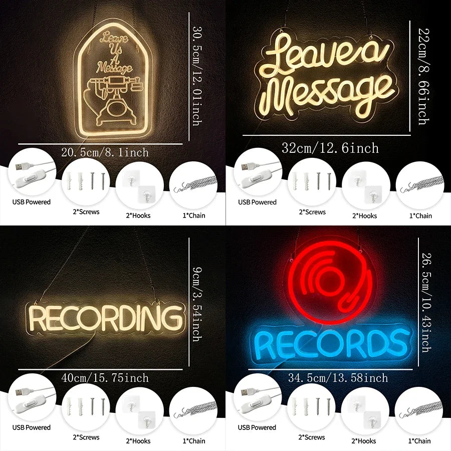 Leave a Message USB LED Neon Sign