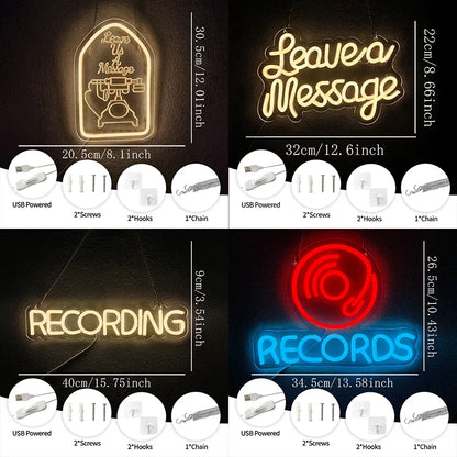 Leave a Message USB LED Neon Sign