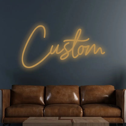 Letrero LED neón personalizado de texto en una línea