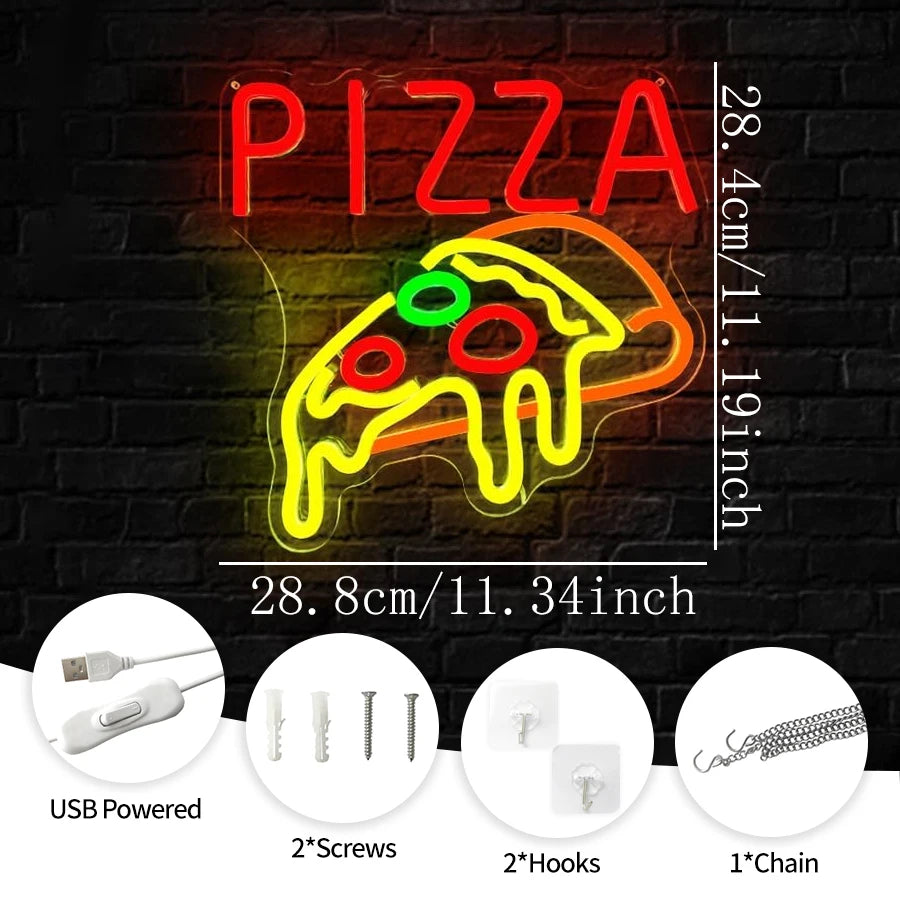 Pizza USB LED Neon Wall Signs