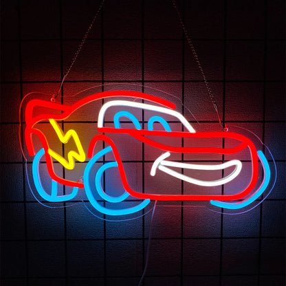Racing Car LED Neon Wall Sign