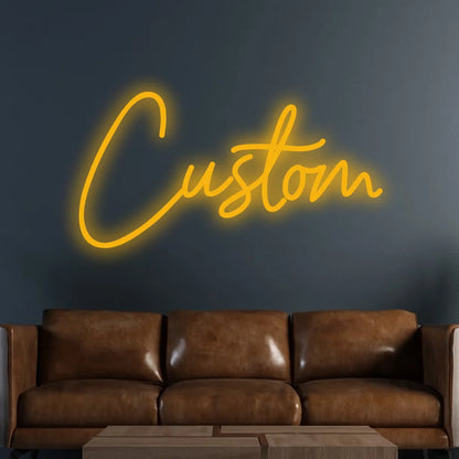 Letrero LED neón personalizado de texto en una línea