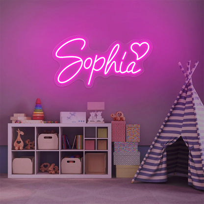Letrero LED neón personalizado de texto en una línea