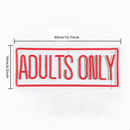 Adults Only LED Neon Sign - Red