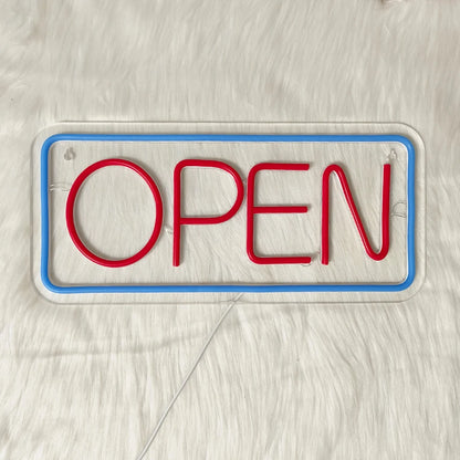 OPEN USB LED Neon Sign - Red & Blue
