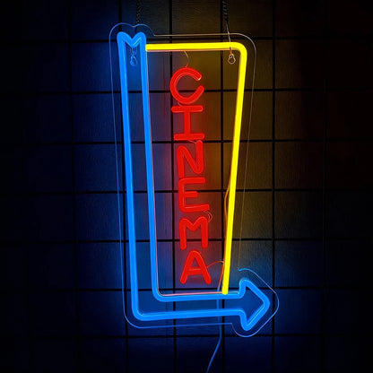 Cinema & Popcorn USB LED Neon Sign
