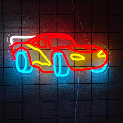 Racing Car LED Neon Wall Sign