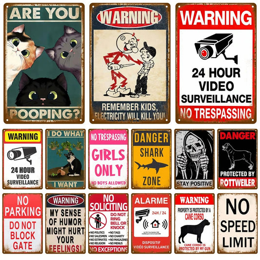 Retro Metal Wall Signs - 20 × 30 cm