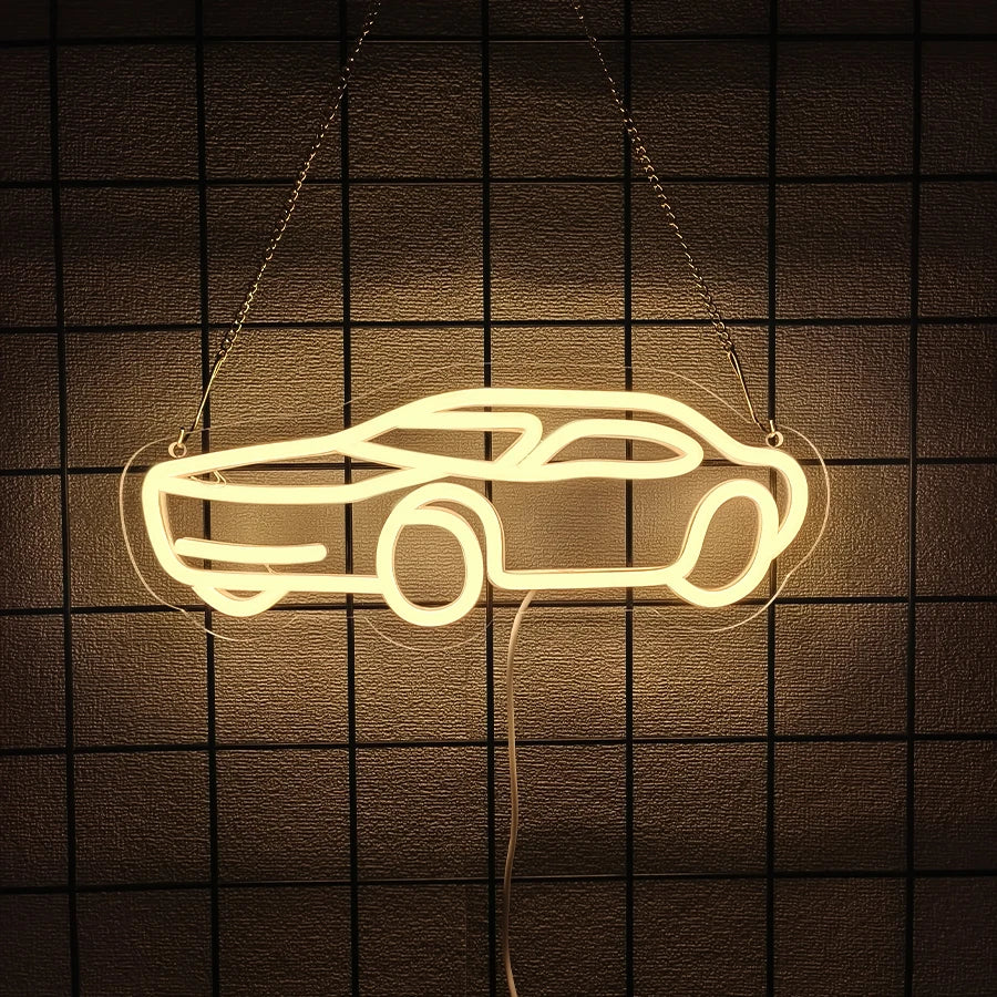 Racing Car LED Neon Wall Sign