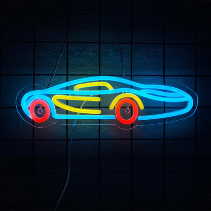 Racing Car LED Neon Wall Sign