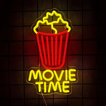 Cinema & Popcorn USB LED Neon Sign