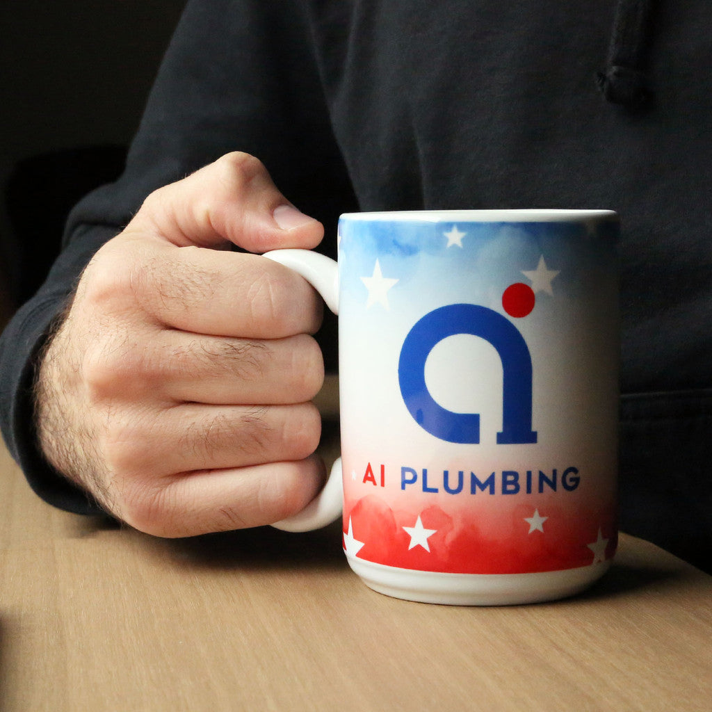USA Full Color 15oz White Ceramic Mug, customizable by National King Signs