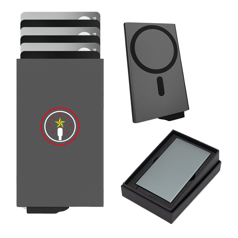 Aluminum MagSafe RFID Blocking Wallet, customizable by National King Signs