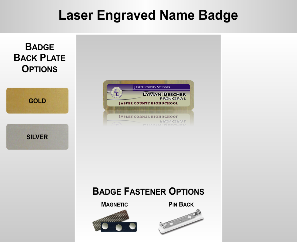 Full-Color Border Name Badge, customizable by National King Signs