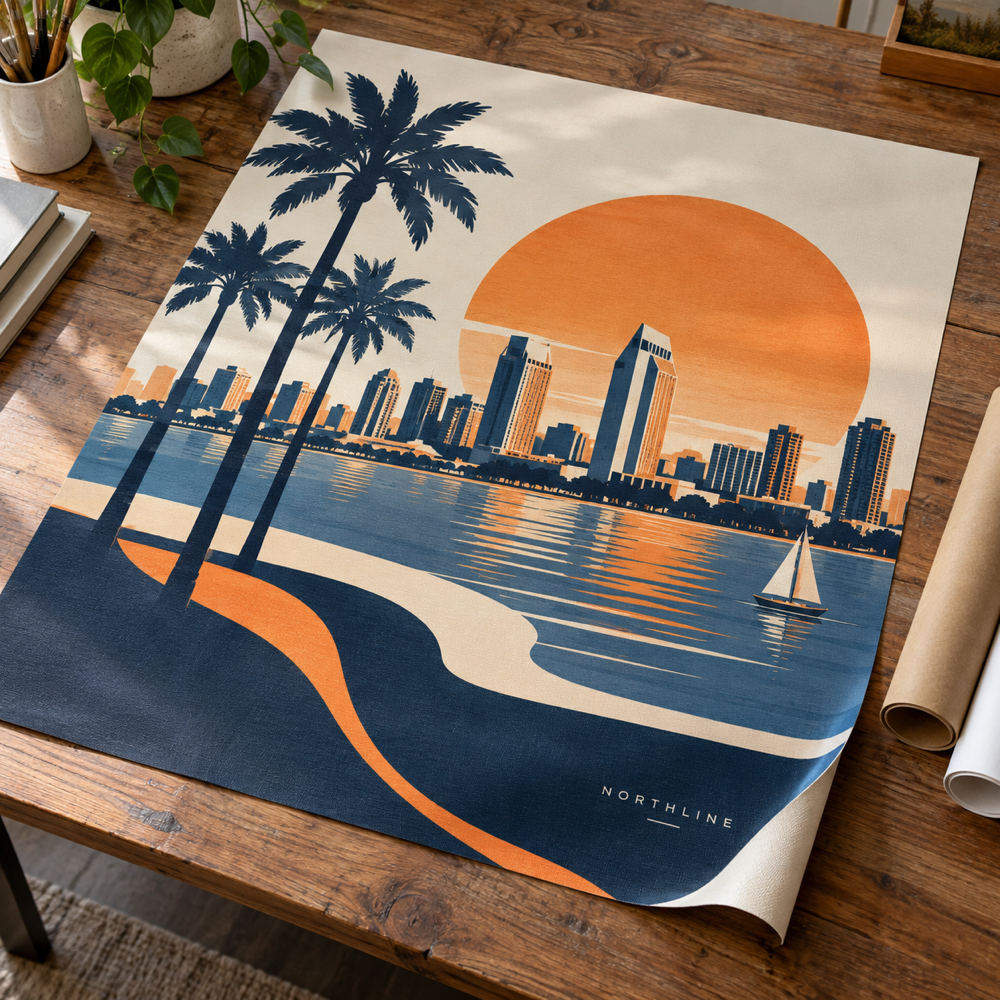 Illustrative Custom Flat Artist Canvas Print custom-design mockup; final specification confirmed before order acceptance.