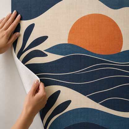 Illustrative Custom Low-Tack Fabric Wallpaper Sheet custom-design mockup; final specification confirmed before order acceptance.