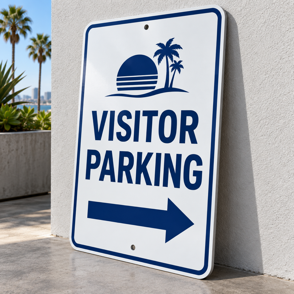 Illustrative Custom Printed Aluminum Sign Panel | 24" x 36" custom-design mockup; final specification confirmed before order acceptance.
