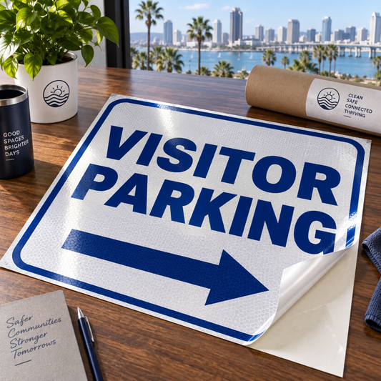 Illustrative Reflective Printed Vinyl Graphic | 24" x 36" custom-design mockup; final specification confirmed before order acceptance.
