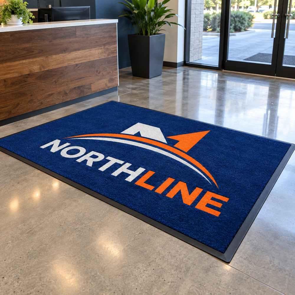 Illustrative Custom Printed Nylon Indoor Logo Mat custom-design mockup; final specification confirmed before order acceptance.