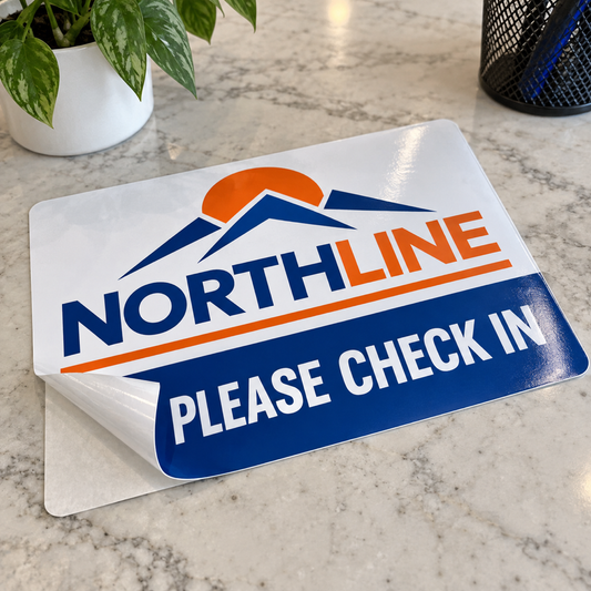 Illustrative Custom Countertop Message Sticker custom-design mockup; final specification confirmed before order acceptance.