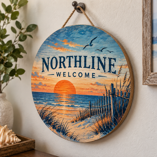 Illustrative Custom Round Wood Sign custom-design mockup; final specification confirmed before order acceptance.