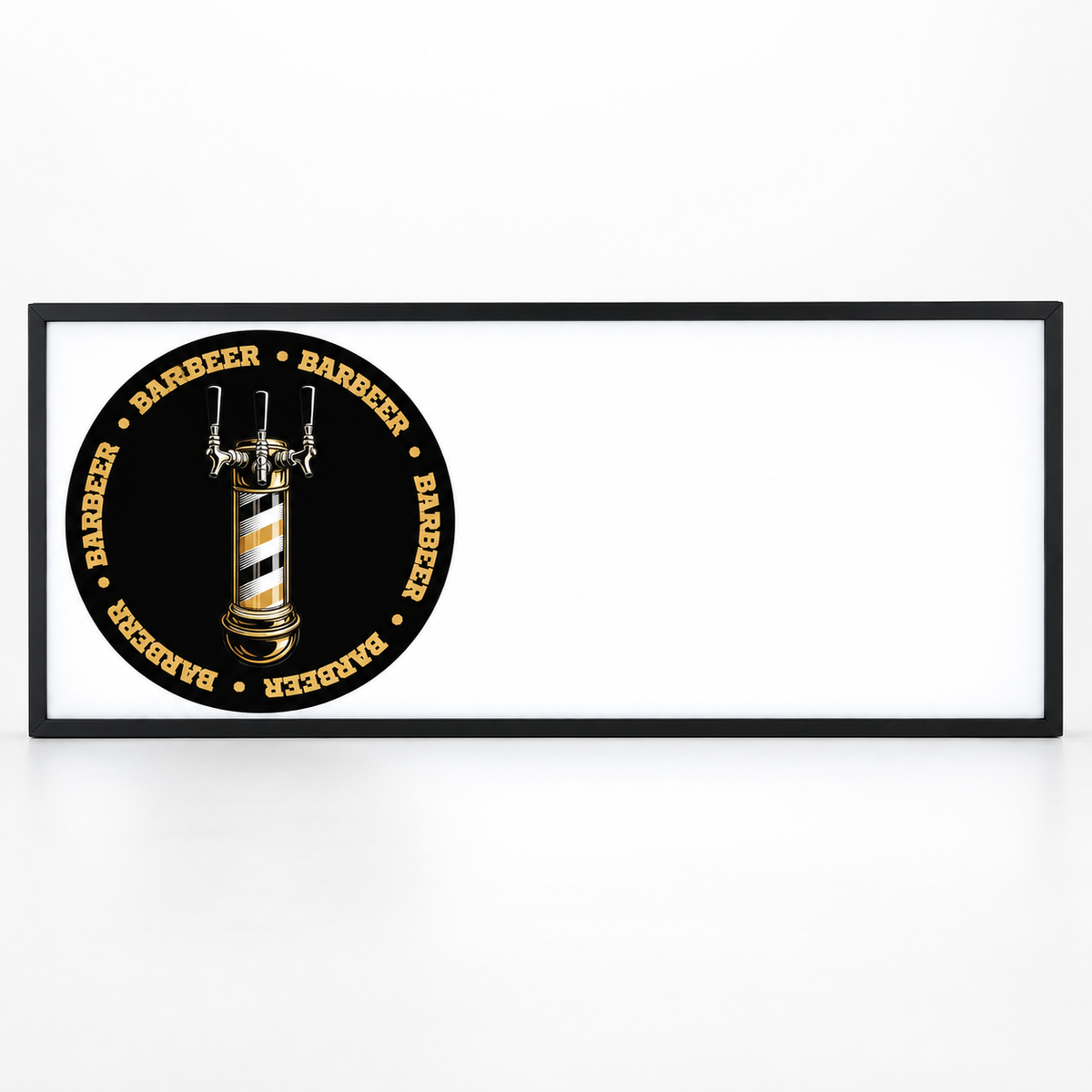 BARBEER Outdoor LED Information Board | 48 × 96 in. AI-generated branding mockup; final proof approved before production.